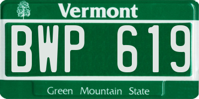 VT license plate BWP619