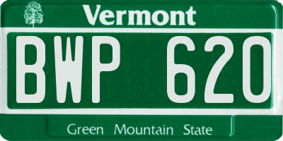 VT license plate BWP620