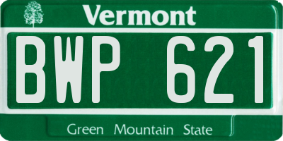 VT license plate BWP621