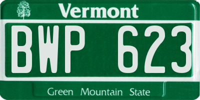 VT license plate BWP623