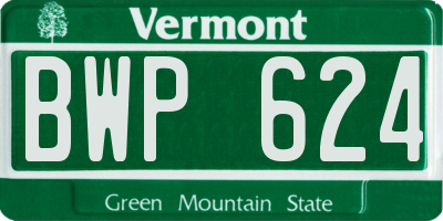 VT license plate BWP624