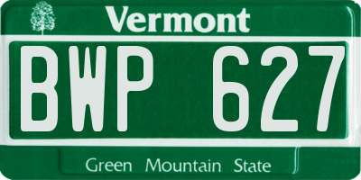 VT license plate BWP627