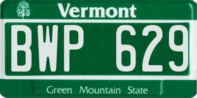 VT license plate BWP629