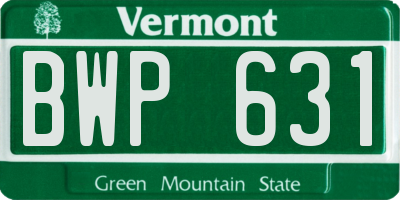 VT license plate BWP631