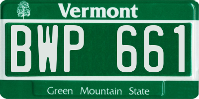 VT license plate BWP661