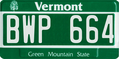 VT license plate BWP664