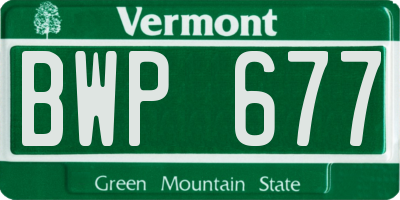 VT license plate BWP677