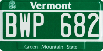 VT license plate BWP682