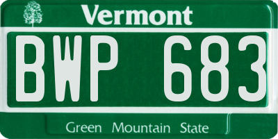 VT license plate BWP683