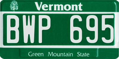 VT license plate BWP695