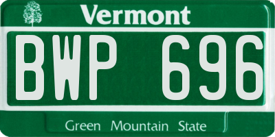 VT license plate BWP696