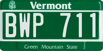 VT license plate BWP711
