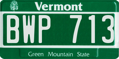 VT license plate BWP713