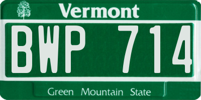 VT license plate BWP714