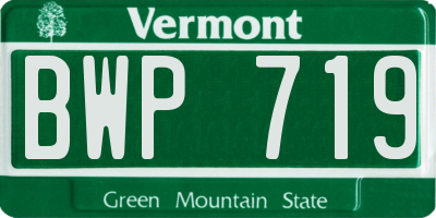 VT license plate BWP719