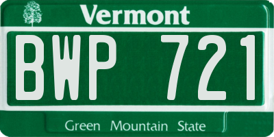 VT license plate BWP721