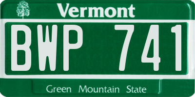 VT license plate BWP741