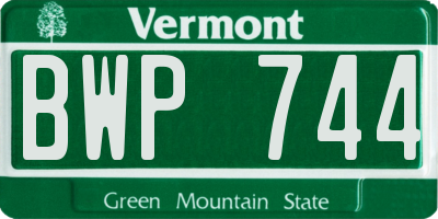 VT license plate BWP744