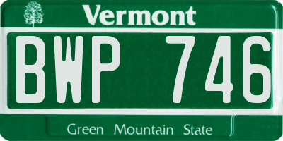 VT license plate BWP746