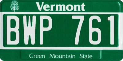 VT license plate BWP761