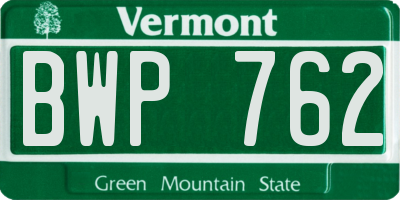 VT license plate BWP762