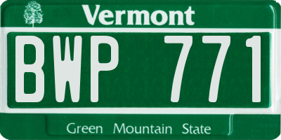 VT license plate BWP771