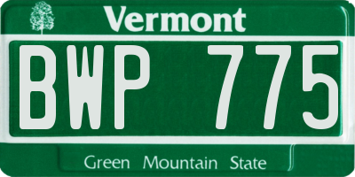 VT license plate BWP775