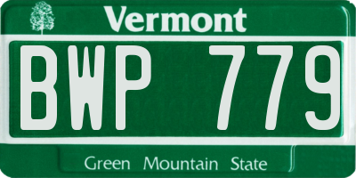 VT license plate BWP779