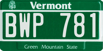 VT license plate BWP781