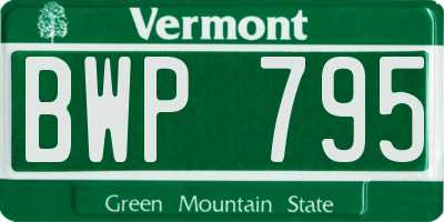 VT license plate BWP795
