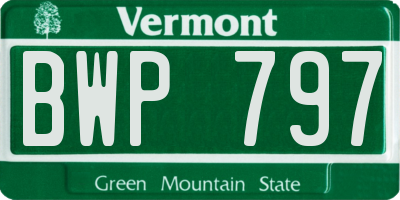 VT license plate BWP797