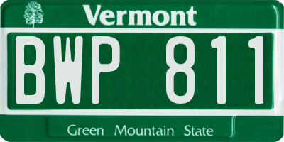 VT license plate BWP811