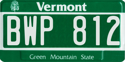VT license plate BWP812