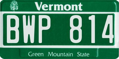 VT license plate BWP814