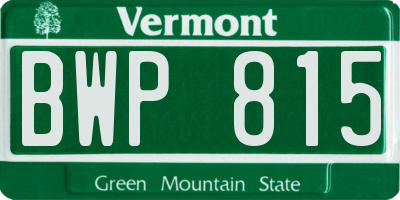 VT license plate BWP815