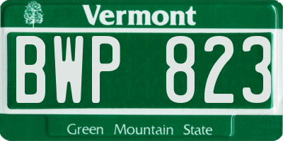 VT license plate BWP823