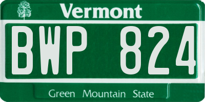 VT license plate BWP824