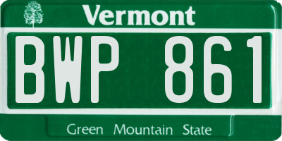 VT license plate BWP861