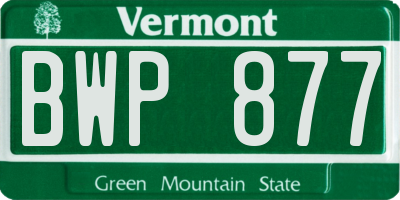 VT license plate BWP877