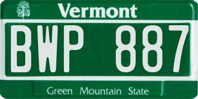VT license plate BWP887