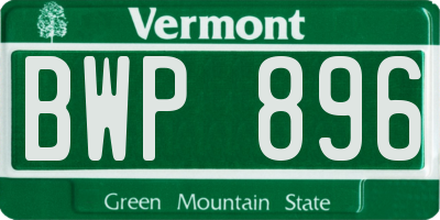VT license plate BWP896