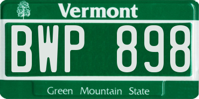 VT license plate BWP898