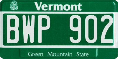 VT license plate BWP902