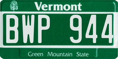 VT license plate BWP944
