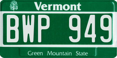 VT license plate BWP949