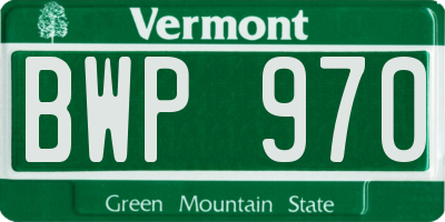VT license plate BWP970