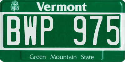 VT license plate BWP975