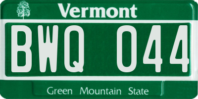 VT license plate BWQ044