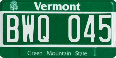 VT license plate BWQ045