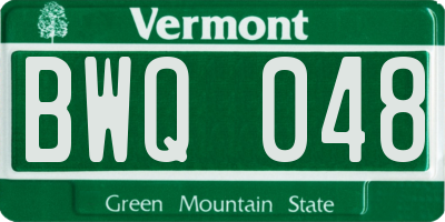 VT license plate BWQ048